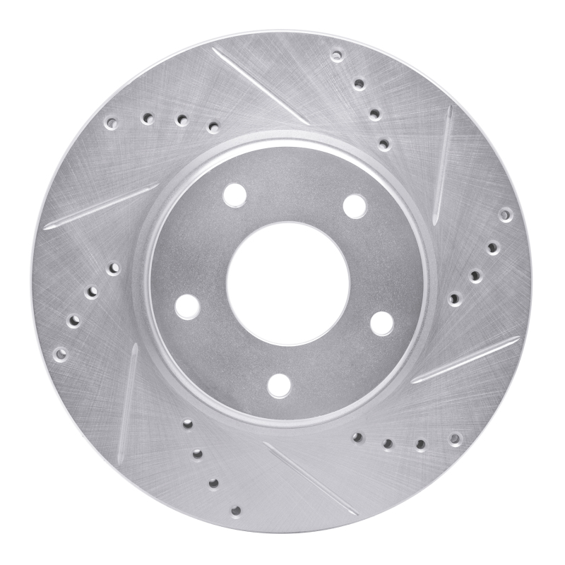 Picture of R1 02-17 Infiniti Q45 Front Right Drilled & Slotted Silver Brake Rotor