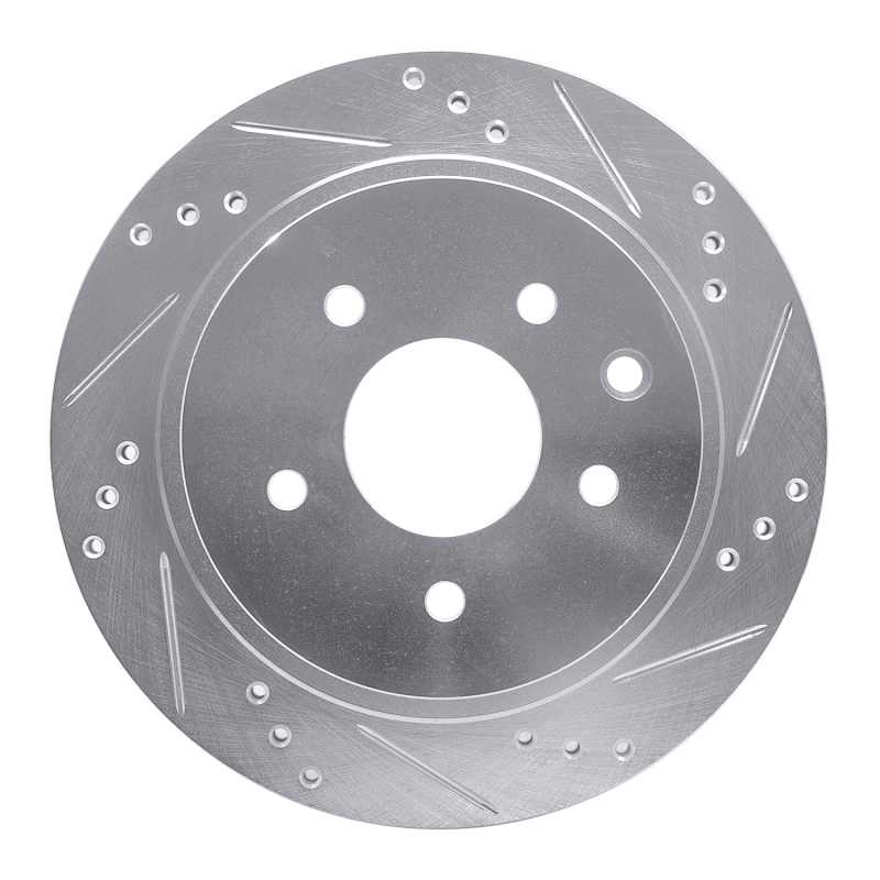 Picture of R1 02-25 Infiniti G35 Rear Right Drilled & Slotted Silver Brake Rotor