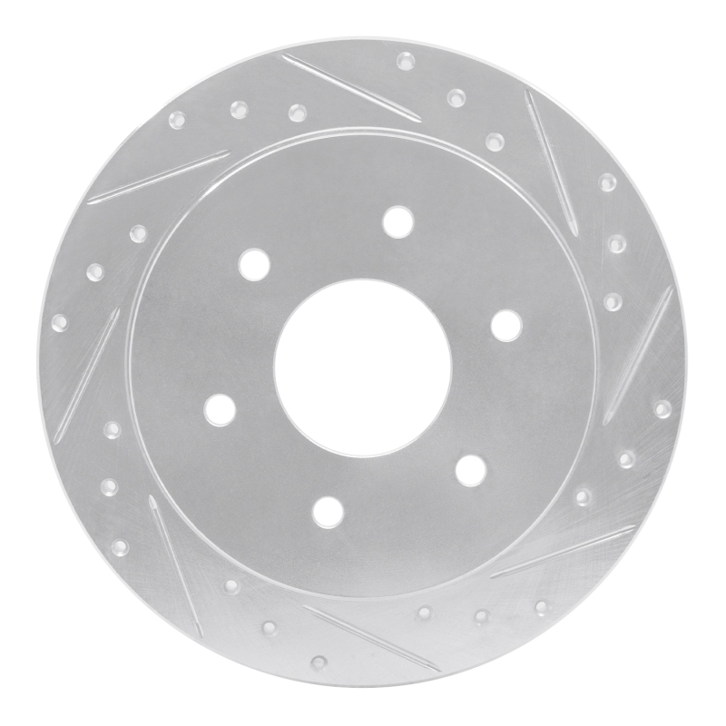 Picture of R1 04-15 Infiniti QX56 Rear Right Drilled & Slotted Silver Brake Rotor