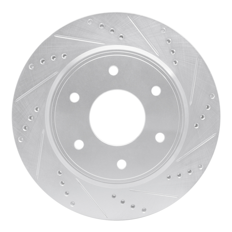 Picture of R1 05-07 Infiniti QX56 Front Right Drilled & Slotted Silver Brake Rotor
