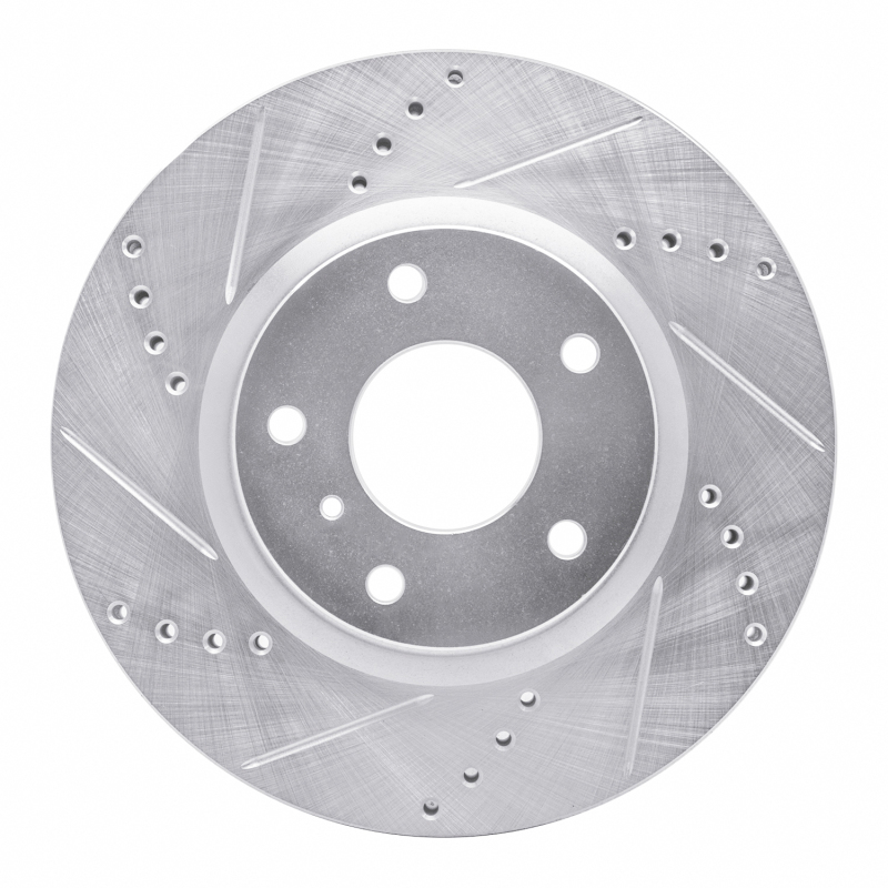 Picture of R1 03-05 Infiniti G35 Front Left Drilled & Slotted Silver Brake Rotor