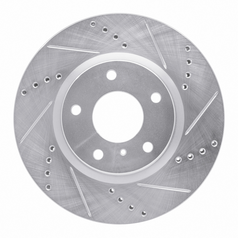 Picture of R1 03-05 Infiniti G35 Front Right Drilled & Slotted Silver Brake Rotor