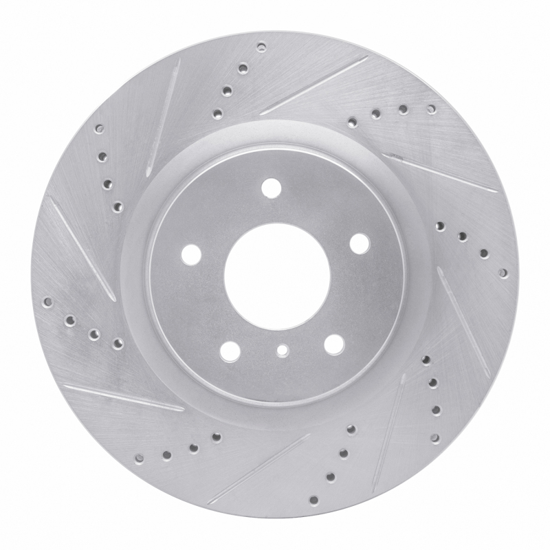 Picture of R1 03-08 Infiniti G35 Front Left Drilled & Slotted Silver Brake Rotor