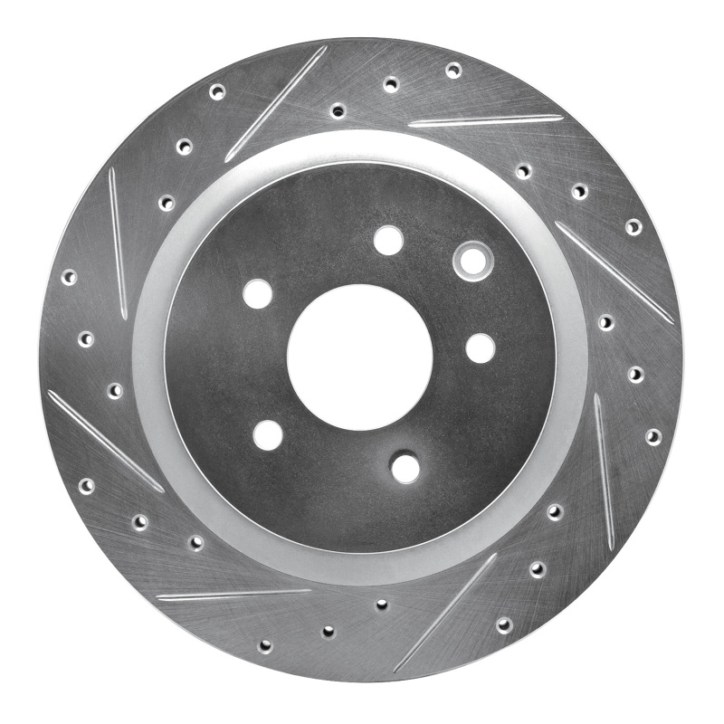 Picture of R1 03-08 Infiniti G35 Rear Left Drilled & Slotted Silver Brake Rotor