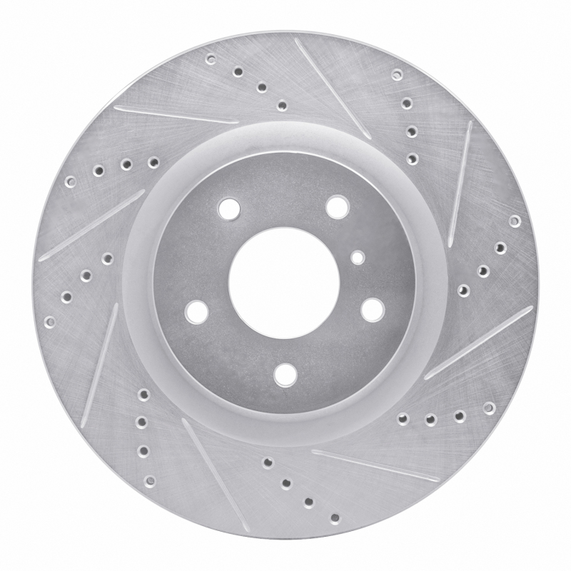 Picture of R1 03-08 Infiniti G35 Front Right Drilled & Slotted Silver Brake Rotor