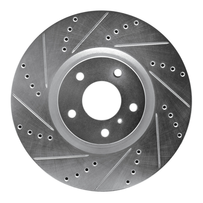 Picture of R1 07-15 Infiniti G35 Front Left Drilled & Slotted Silver Brake Rotor