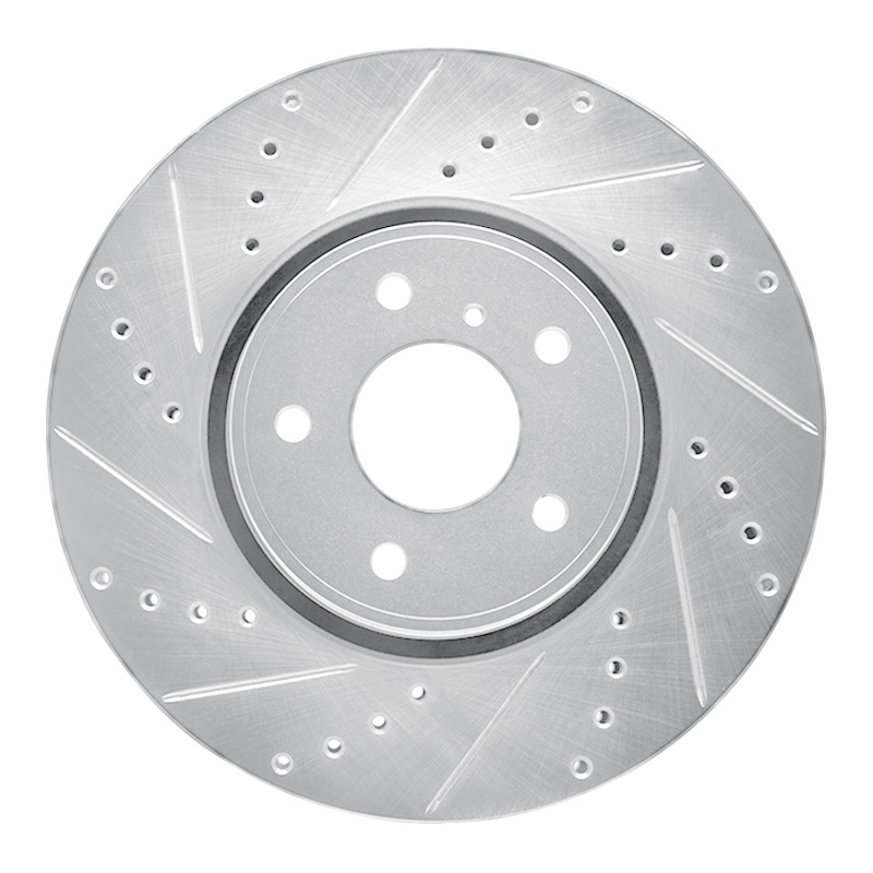 Picture of R1 05-14 Infiniti FX37 Front Left Drilled & Slotted Silver Brake Rotor