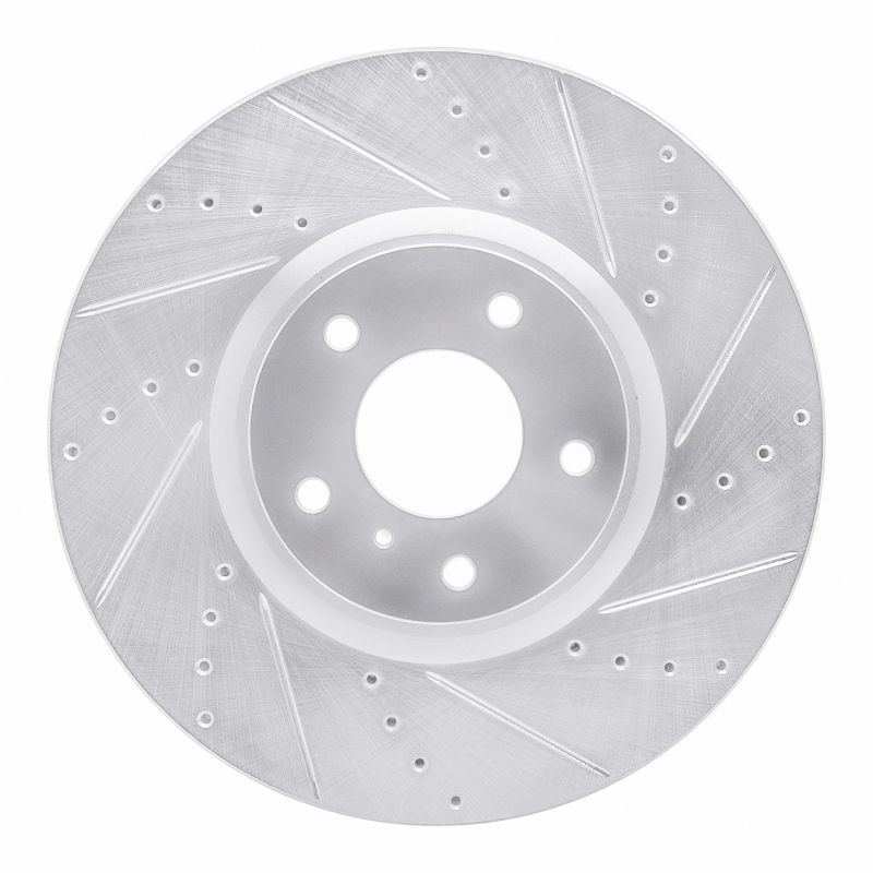 Picture of R1 07-15 Infiniti G35 Front Right Drilled & Slotted Silver Brake Rotor
