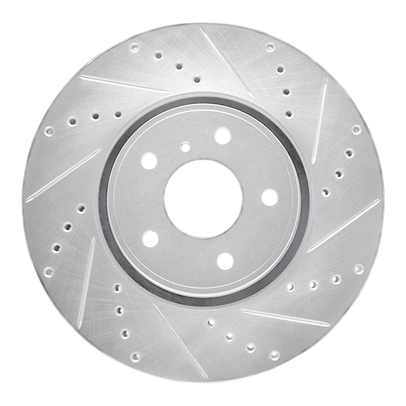Picture of R1 05-14 Infiniti FX45 Front Right Drilled & Slotted Silver Brake Rotor