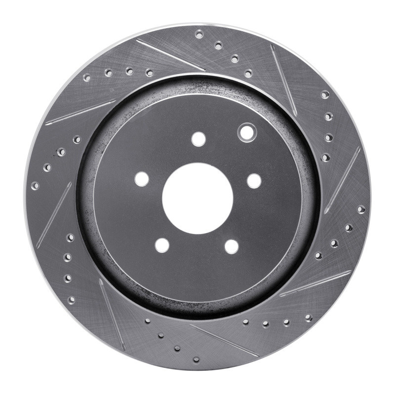 Picture of R1 09-24 Infiniti Q70 Rear Right Drilled & Slotted Silver Brake Rotor