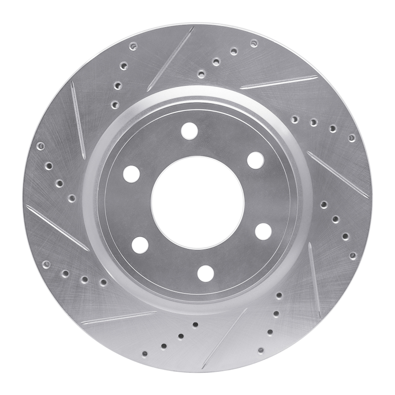 Picture of R1 07-24 Infiniti QX56 Front Left Drilled & Slotted Silver Brake Rotor