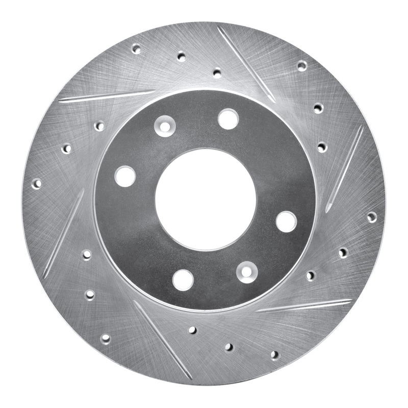 Picture of R1 88-07 Dodge Colt Front Right Drilled & Slotted Silver Brake Rotor