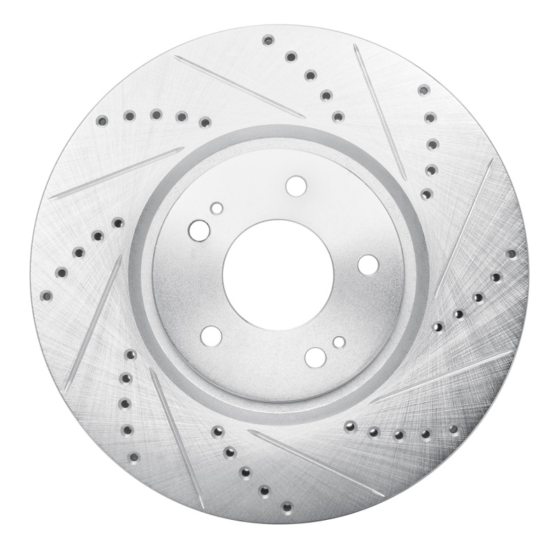 Picture of R1 03-06 Mitsubishi Lancer Front Right Drilled & Slotted Silver Brake Rotor