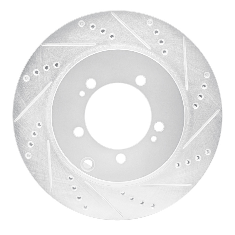 Picture of R1 03-06 Mitsubishi Lancer Rear Right Drilled & Slotted Silver Brake Rotor