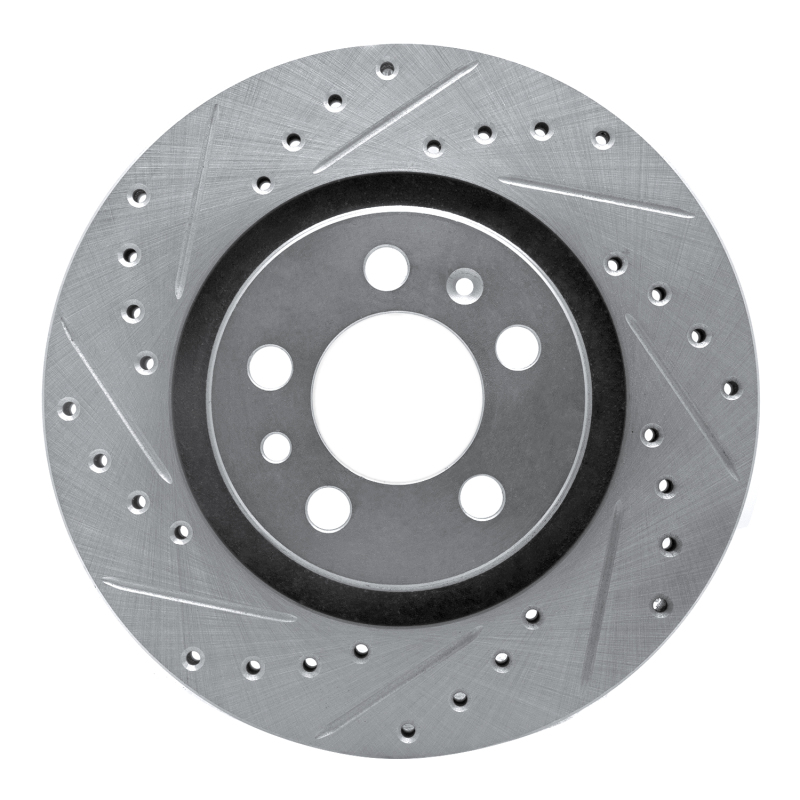 Picture of R1 98-15 Volkswagen Golf Front Left Drilled & Slotted Silver Brake Rotor