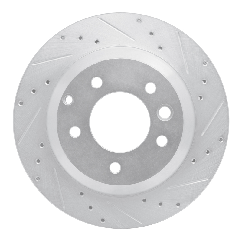 Picture of R1 03-18 Audi Q7 Rear Right Drilled & Slotted Silver Brake Rotor