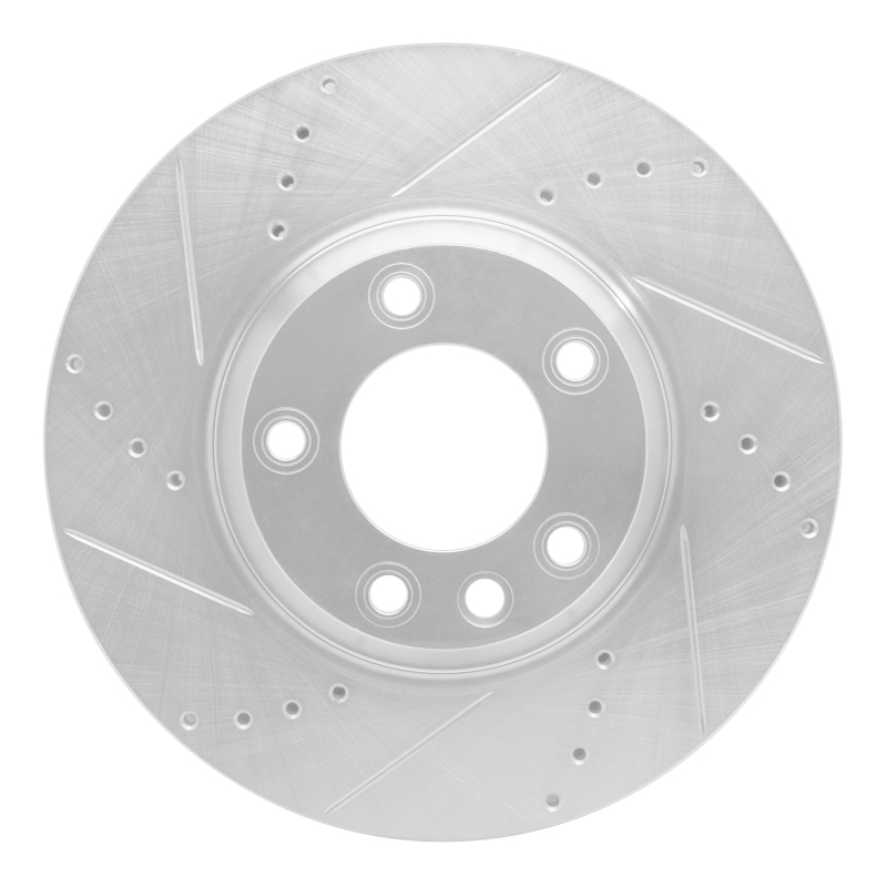 Picture of R1 03-15 Audi Q7 Right Front Drilled & Slotted Silver Brake Rotor