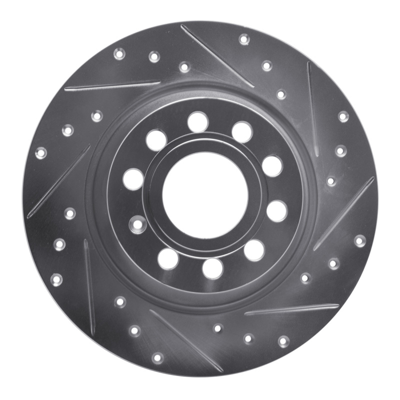 Picture of R1 05-18 Audi Q3 Rear Right Drilled & Slotted Silver Brake Rotor
