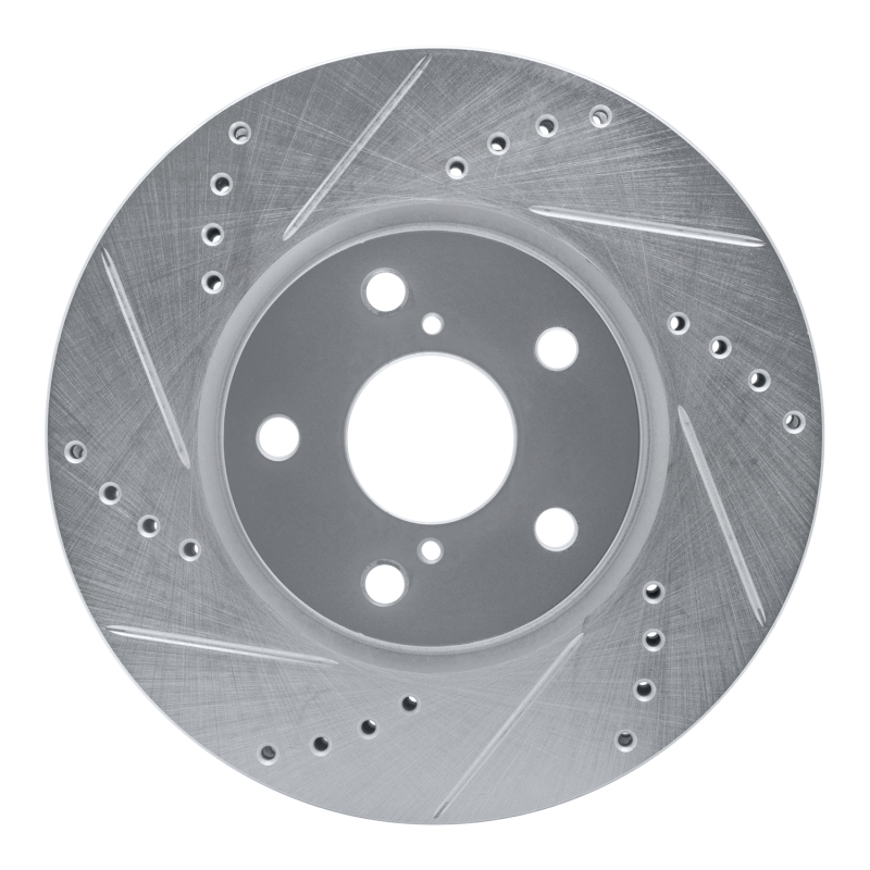 Picture of R1 92-10 Lexus IS300 Front Left Drilled & Slotted Silver Brake Rotor