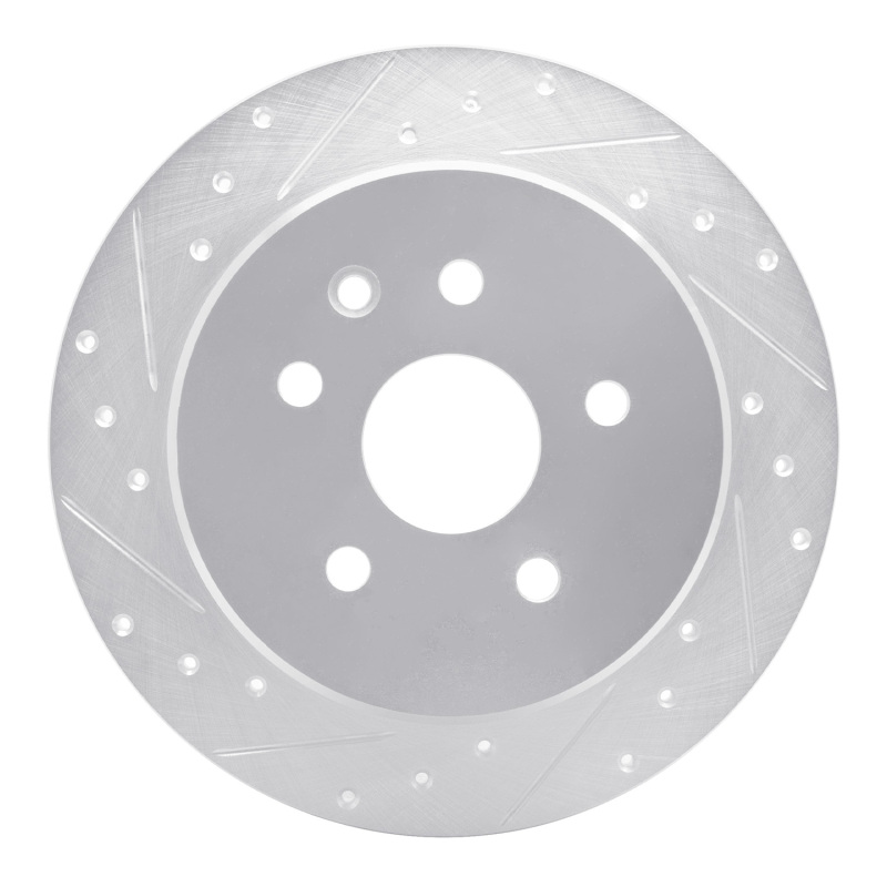 Picture of R1 98-10 Lexus GS430 Rear Left Drilled & Slotted Silver Brake Rotor