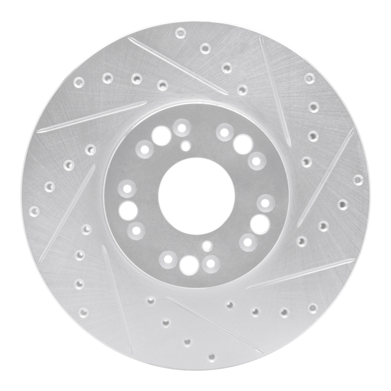 Picture of R1 92-10 Lexus IS300 Front Right Drilled & Slotted Silver Brake Rotor