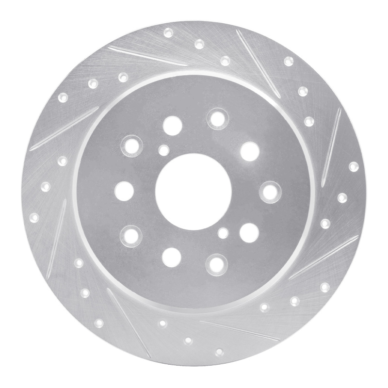 Picture of R1 98-10 Lexus IS300 Rear Right Drilled & Slotted Silver Brake Rotor