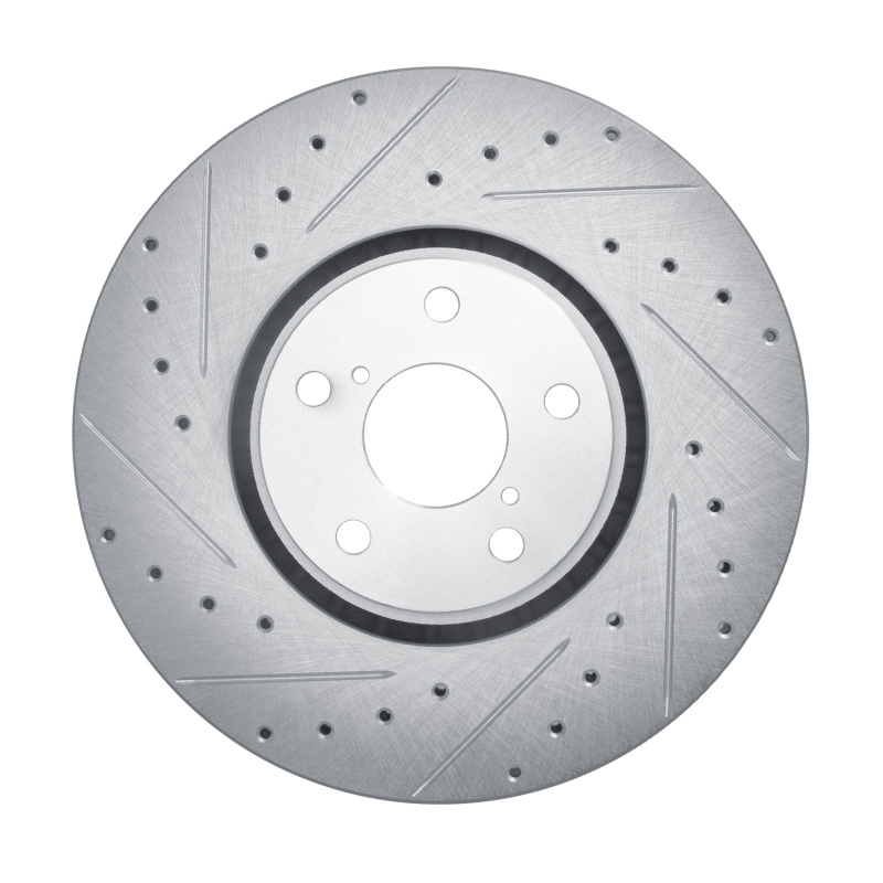 Picture of R1 07-11 Lexus GS350 Left Front Drilled & Slotted Silver Brake Rotor