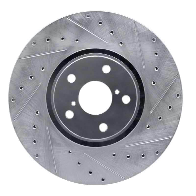 Picture of R1 07-11 Lexus GS350 Right Front Drilled & Slotted Silver Brake Rotor