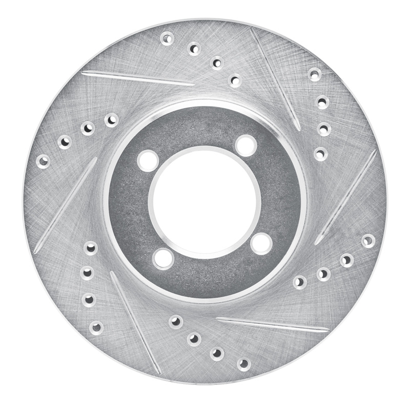 Picture of R1 84-87 Toyota Corolla (US/Canada) Front Right Drilled & Slotted Silver Brake Rotor