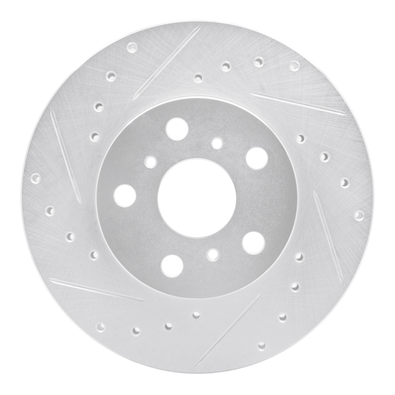 Picture of R1 90-91 Toyota Celica Front Left Drilled & Slotted Silver Brake Rotor