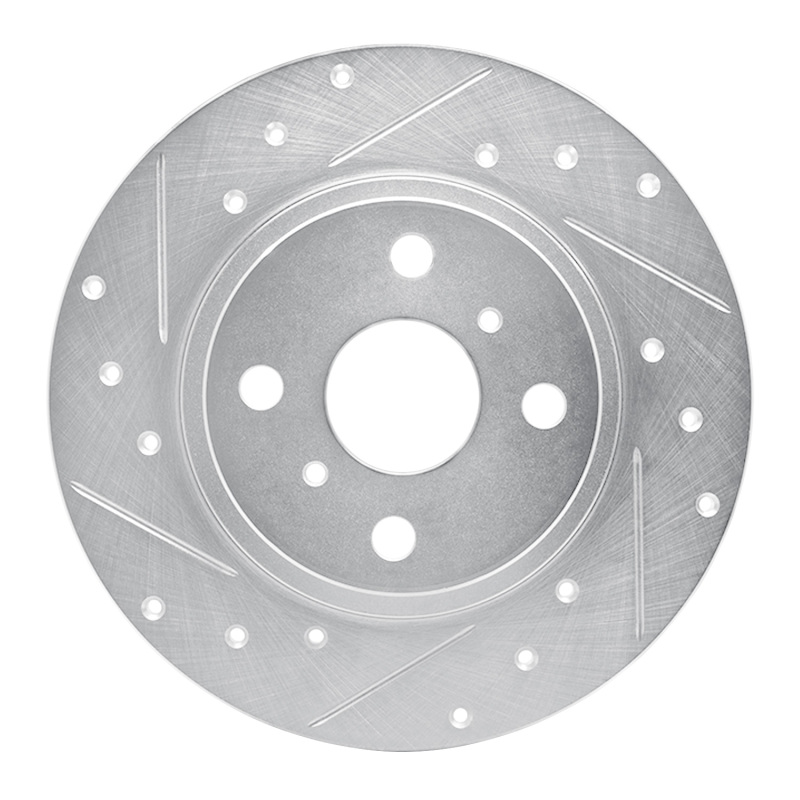Picture of R1 87-89 Toyota MR2 Rear Left Drilled & Slotted Silver Brake Rotor