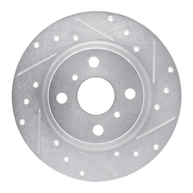 Picture of R1 87-89 Toyota MR2 Rear Right Drilled & Slotted Silver Brake Rotor
