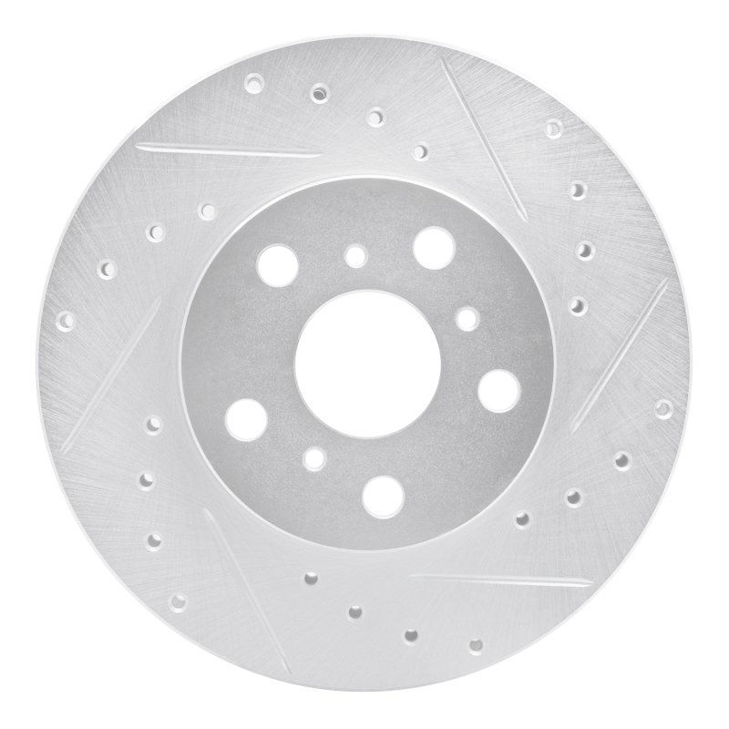 Picture of R1 90-91 Toyota Celica Front Right Drilled & Slotted Silver Brake Rotor
