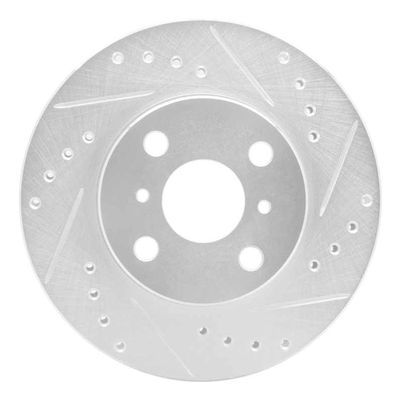 Picture of R1 92-95 Toyota Paseo Front Right Drilled & Slotted Silver Brake Rotor
