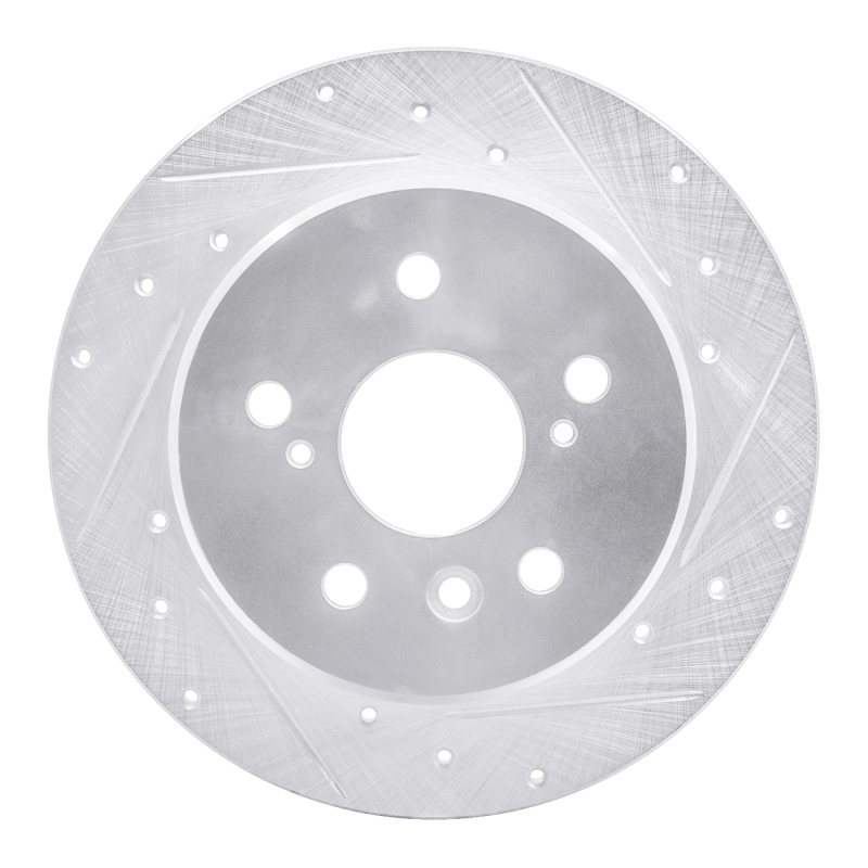 Picture of R1 92-03 Lexus RX300 Rear Right Drilled & Slotted Silver Brake Rotor