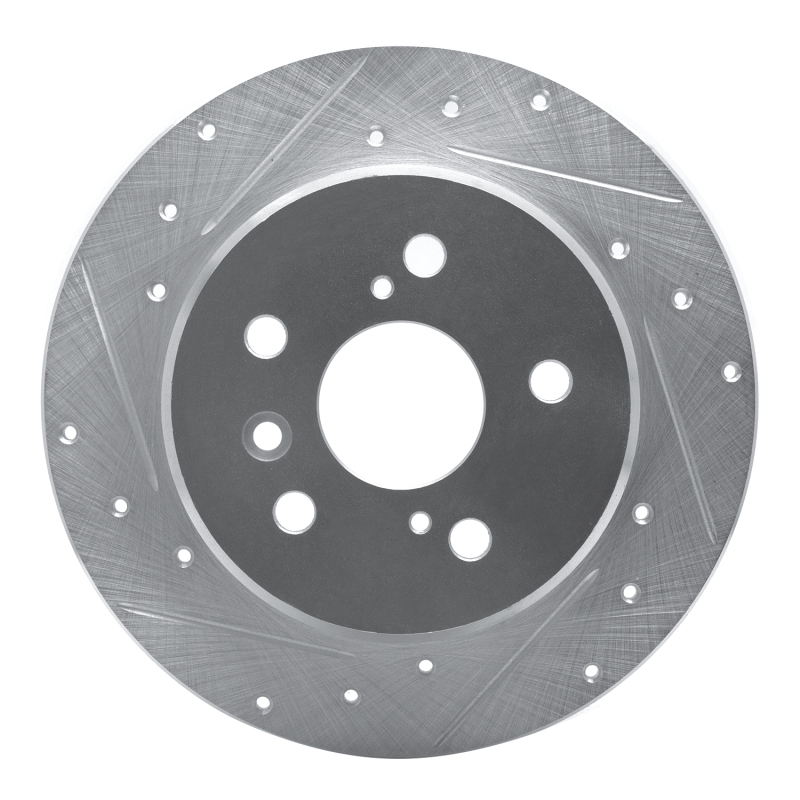 Picture of R1 92-03 Lexus ES300 Rear Left Drilled & Slotted Silver Brake Rotor
