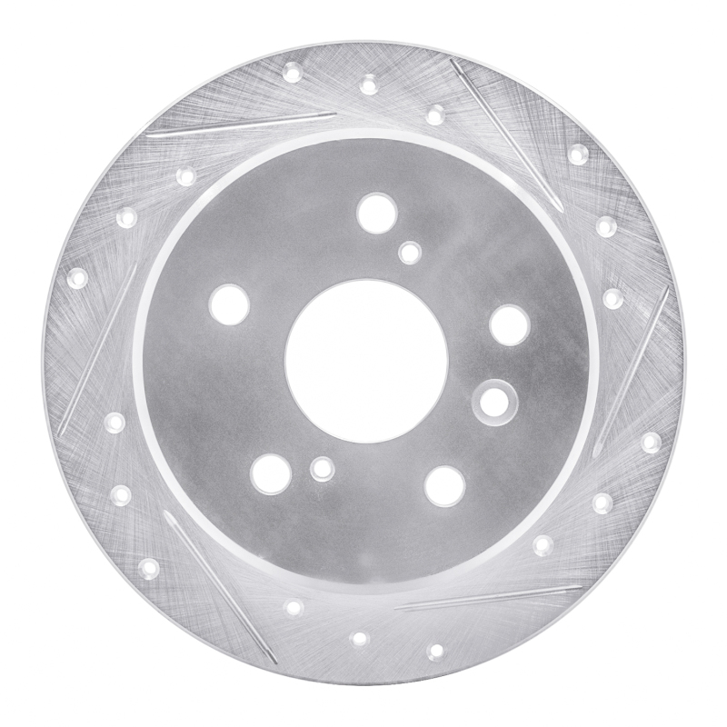 Picture of R1 92-03 Lexus ES300 Rear Right Drilled & Slotted Silver Brake Rotor
