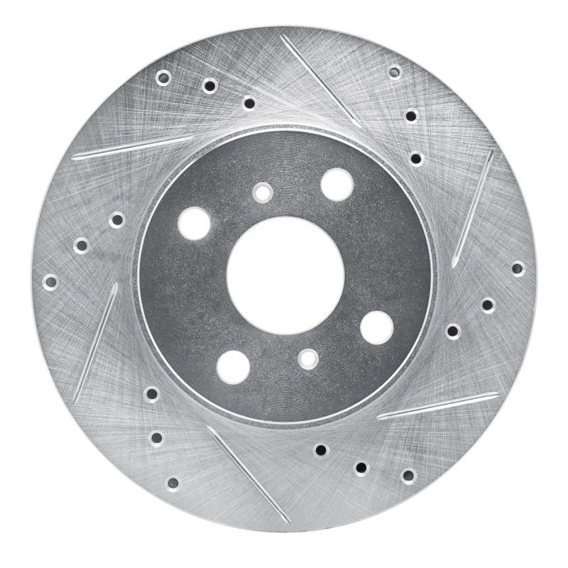Picture of R1 93-02 Chevrolet Prizm Front Right Drilled & Slotted Silver Brake Rotor