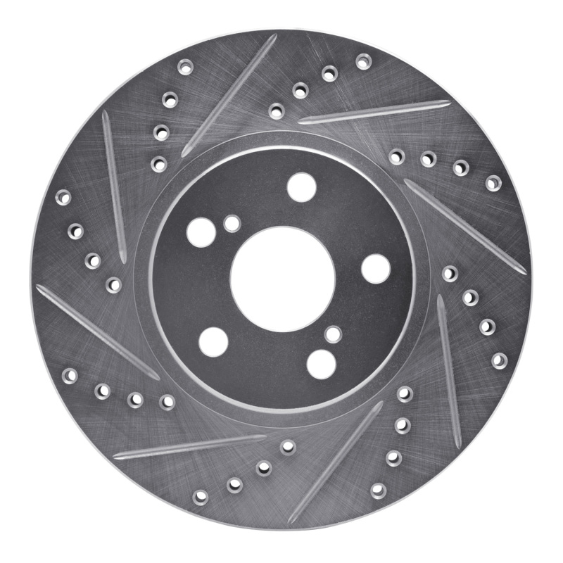 Picture of R1 00-10 Pontiac Vibe Front Left Drilled & Slotted Silver Brake Rotor