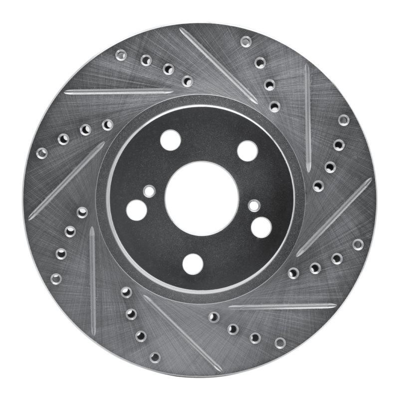 Picture of R1 00-10 Pontiac Vibe Front Right Drilled & Slotted Silver Brake Rotor