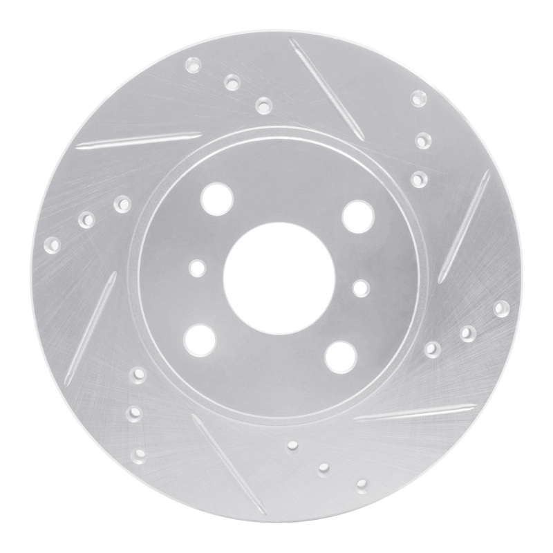 Picture of R1 00-05 Toyota MR2 Spyder Front Right Drilled & Slotted Silver Brake Rotor