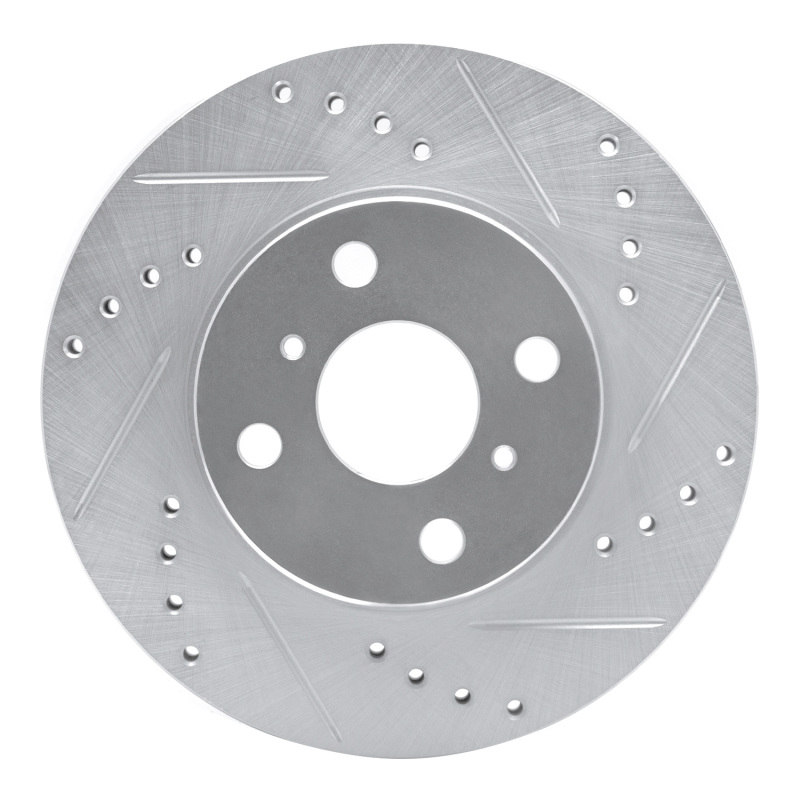 Picture of R1 00-05 Toyota Echo Front Left Drilled & Slotted Silver Brake Rotor