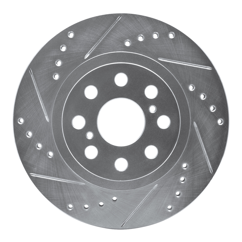 Picture of R1 00-05 Toyota MR2 Spyder Rear Left Drilled & Slotted Silver Brake Rotor
