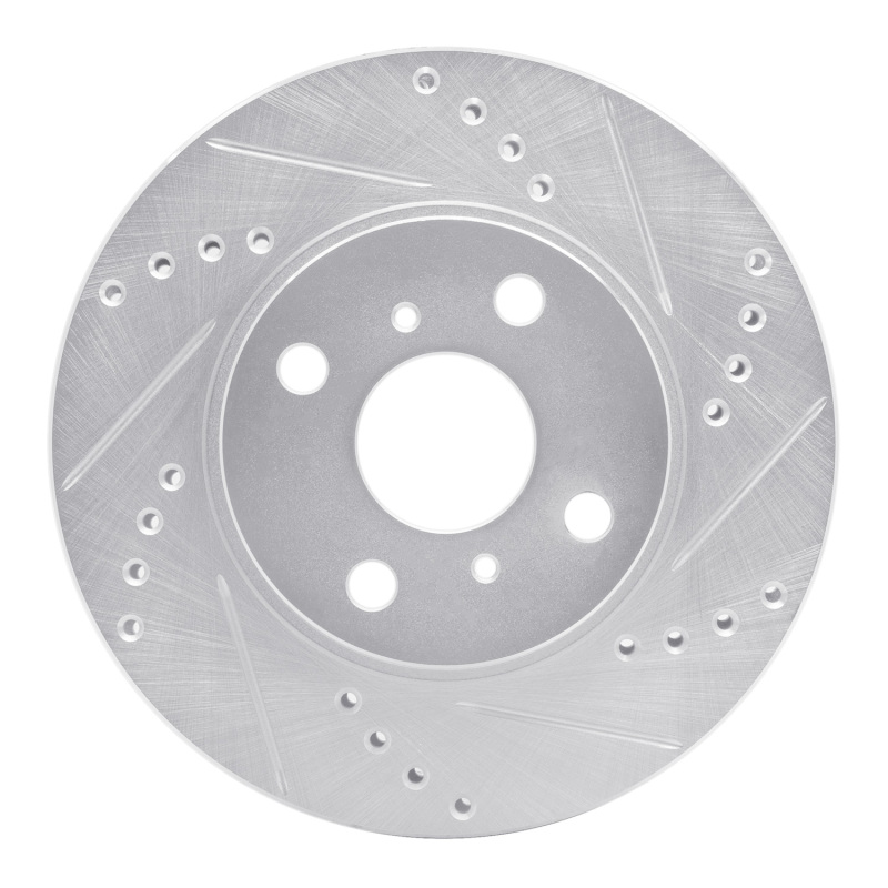 Picture of R1 06-19 Scion IQ Front Right Drilled & Slotted Silver Brake Rotor