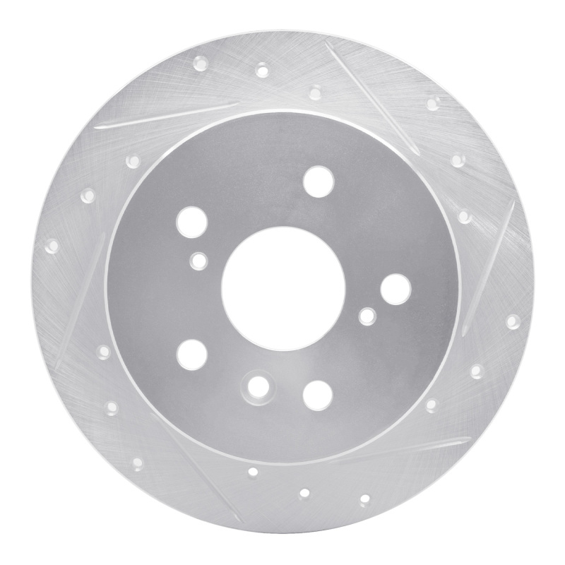 Picture of R1 07-12 Lexus ES350 Rear Right Drilled & Slotted Silver Brake Rotor