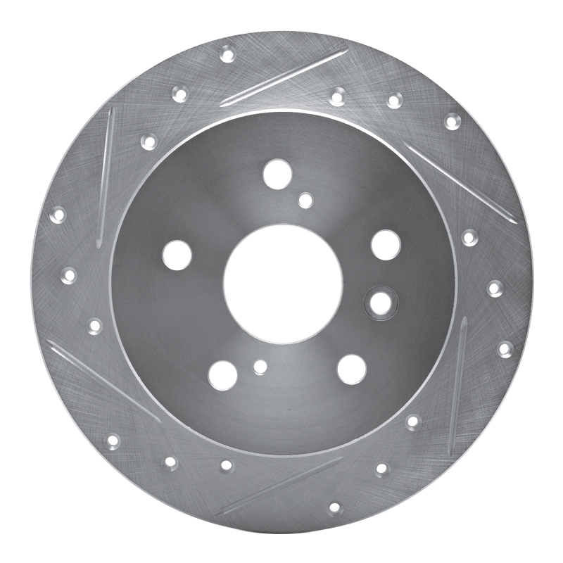 Picture of R1 07-12 Lexus ES350 Rear Left Drilled & Slotted Silver Brake Rotor