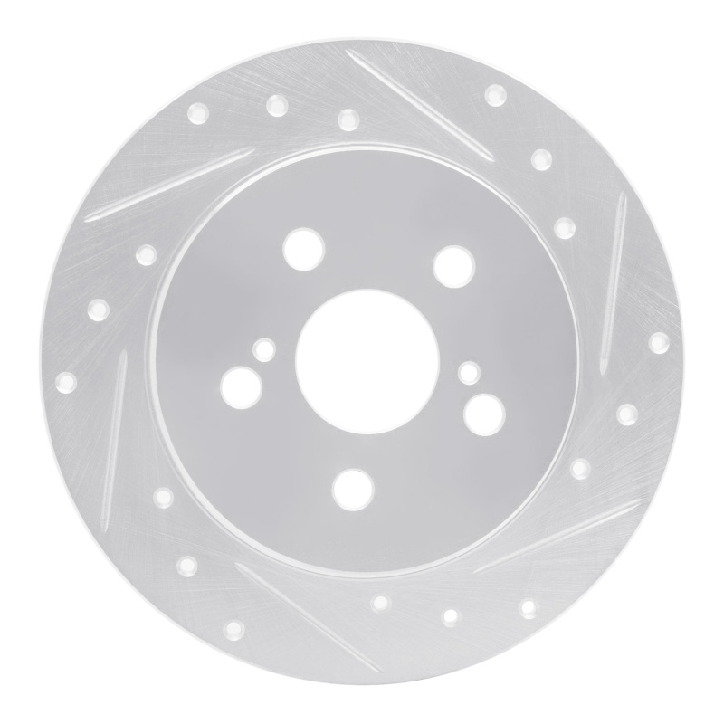 Picture of R1 09-24 Lexus CT200H Rear Right Drilled & Slotted Silver Brake Rotor