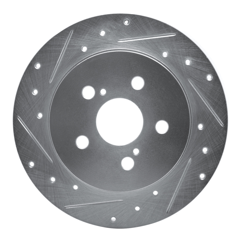 Picture of R1 09-24 Lexus CT200H Rear Left Drilled & Slotted Silver Brake Rotor