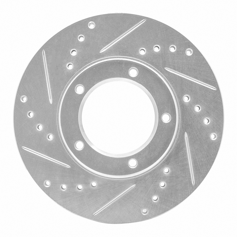 Picture of R1 84-95 Toyota Pickup Front Left Drilled & Slotted Silver Brake Rotor