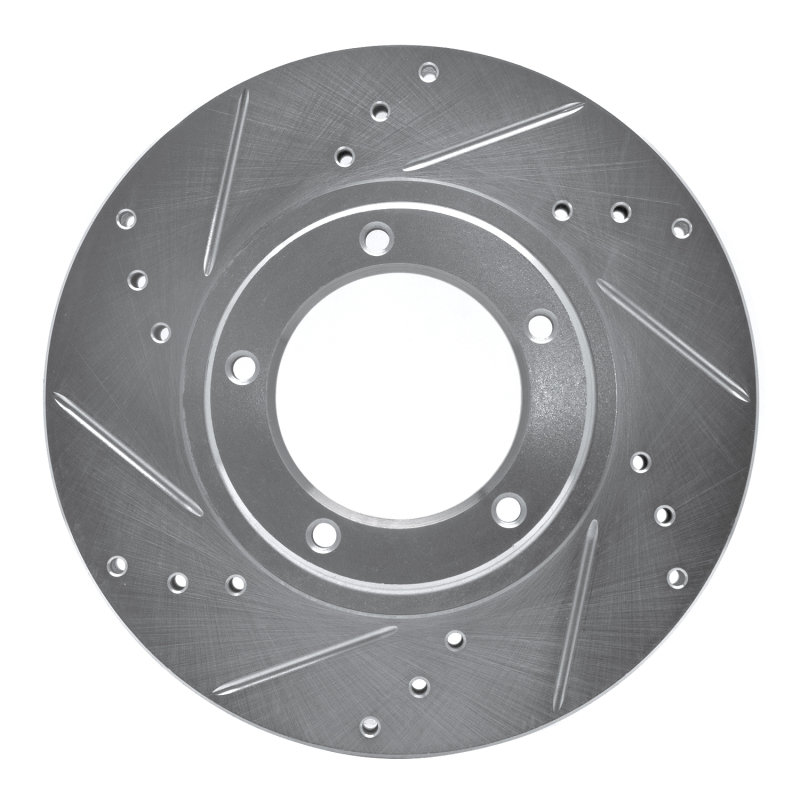 Picture of R1 95-04 Toyota Tacoma Front Left Drilled & Slotted Silver Brake Rotor